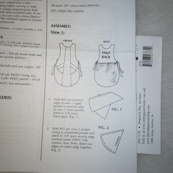 PATTERN Indygo Junction  IJ731 Stylish Smock, A Mary Ann Donze Design sz… - Picture 4 of 5